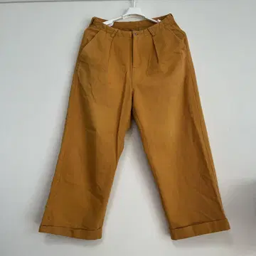 머스타드 원 롤 와이드 치노 팬츠