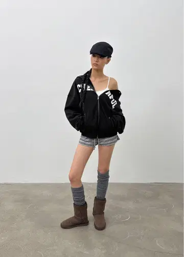 BLACKUP JAPAN 미들 지퍼 아우터 블랙