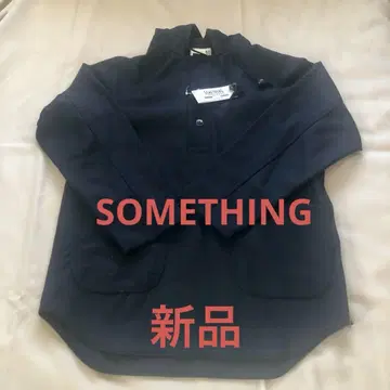 새상품 택 포함 SOMETHING 후드 부착 상의 M 사이즈 네이비
