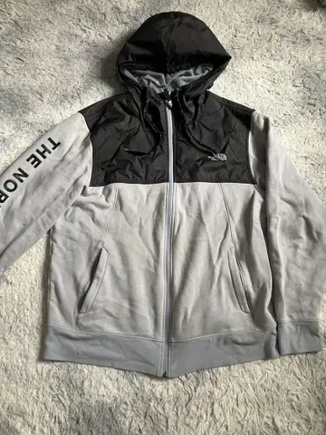 THE NORTH FACE 풀 집업 후드티 그레이/블랙