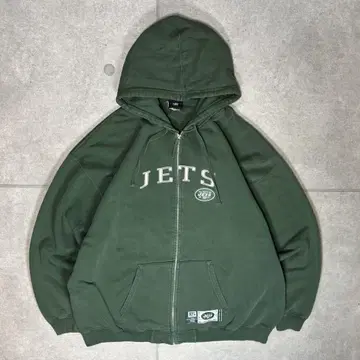 NFL 뉴욕 제츠 지퍼 후드티 로고 자수 빅맨 미식축구