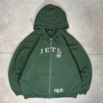 NFL 뉴욕 제츠 지퍼 후드티 로고 자수 빅맨 미식축구