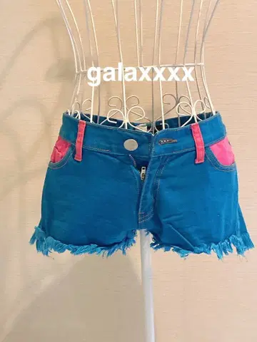 galaxxxx 프린지 숏팬츠 파랑