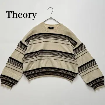 theory 2022 워셔블 니트 긴팔 S 보더 베이지