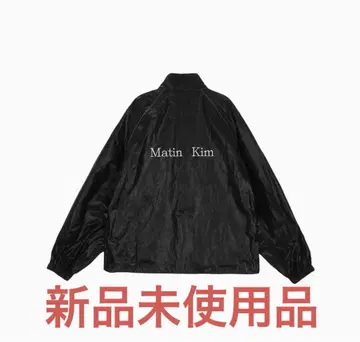 MATIN KIM LOGO COATING JUMPER IN BLACK
