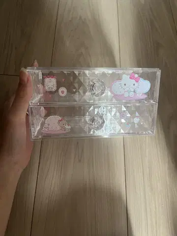 헬로키티 2단 수납 박스 화장품 오거나이저 서랍