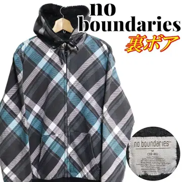 no boundaries 올 패턴 체크 집업 보아 안감 후드티 M