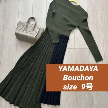 [ 새상품급 ] YAMADAYA 바이컬러 리브 니트 원피스 bouchon
