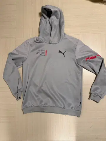 PUMA 후드 부착 후드티 그레이 L