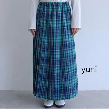yuni 타탄 체크 플리츠 스커트 정가 23,650엔