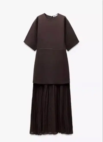 플리츠 니트 콤비 원피스 ZARA