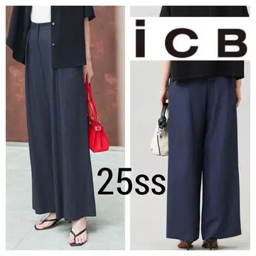 25ss 컨디션 최상 ICB 워셔블 드레이프 슬라브 데님 와이드 팬츠 S
