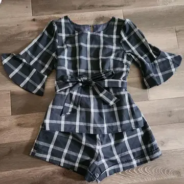 CECIL Mc BEE 네이비/화이트 체크 무늬 셋업