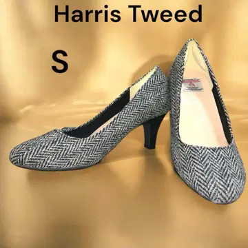 미사용품 Harris Tweed 헤링본 트위드 펌프스 S