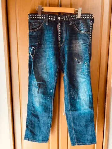 DSQUARED2 디스퀘어드 데미지 가공 페인트 데님 46