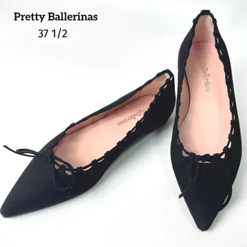 [ 새상품급 ] 프리티 발레리나 발레 슈즈 플랫 리본 블랙 24cm
