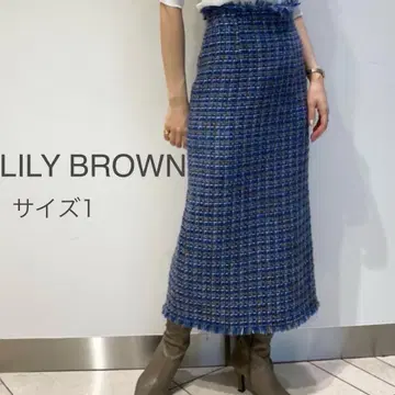 LILY BROWN 프린지 트위드 스커트