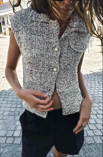 ZARA 메탈릭 스레드 텍스처 니트 S 사이즈