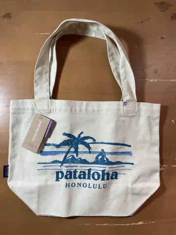 미사용 새상품 택 포함 오가닉 코튼 캔버스 pataloha 토트백