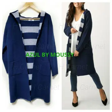 [ AZUL BY MOUSSY ] 후디드 코트 니트 코트 가디건