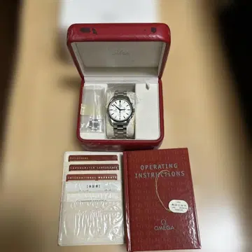 OMEGA 자동 와인딩 시계 화이트 다이얼