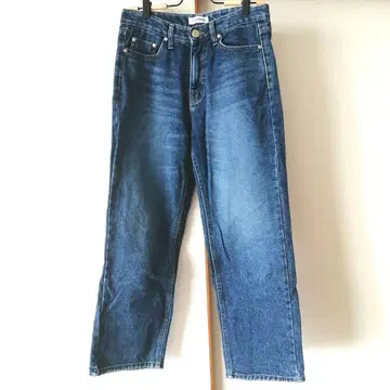 한국 데님 블루 청바지 스트레이트 데님 속기모 가을 겨울