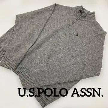 U.S.POLO ASSN. 하프 지퍼 아크릴 니트 그레이 #2895