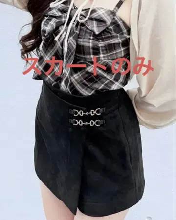 스웨이드 랩 치마바지 블랙 NOMAE
