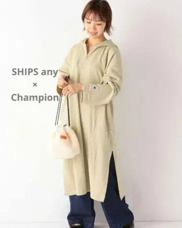 SHIPS any 별주 Champion 하프 지퍼 후디 원피스