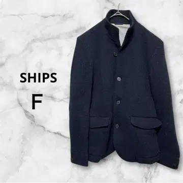 ships F 쉽스 네이비 자켓 니트 네이비 스탠드 카라