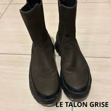 LE TALON GRISE 가죽 VIBRAM 사이드 고어 부츠 카키 37