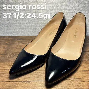 [ 미사용급 ] Sergio Rossi 블랙 스틸레토 펌프스 37 1/2