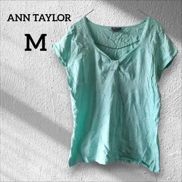 1점 한정 ANN TAYLOR 민트 그린 반팔 니트 상의 [ M ]