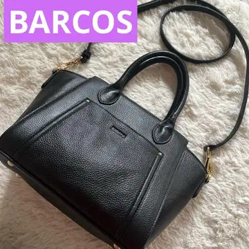 새상품급 BARCOS 블랙 가죽 숄더 핸드백 2way