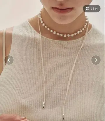 TODAYFUL 펄 리본 초커 에크루