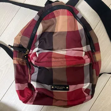 BLUE LABEL 체크 무늬 백팩