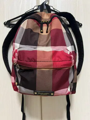 블루 레이블 BLUE LABEL 체크 무늬 백팩