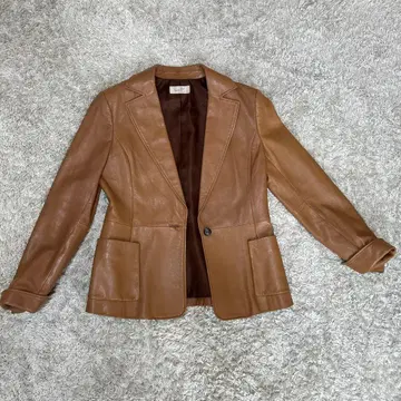 쿠미쿄쿠 Suite 브라운 라무 가죽 자켓