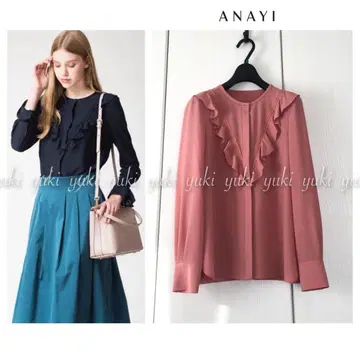 ANAYI 크레이프 조젯 프릴 블라우스
