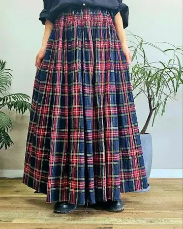 핸드메이드 개더 스커트 린넨 혼방 개더 많음