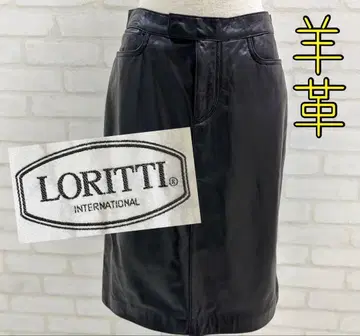 새상품급 LORITTI 양가죽 타이트 스커트 블랙 무릎 기장