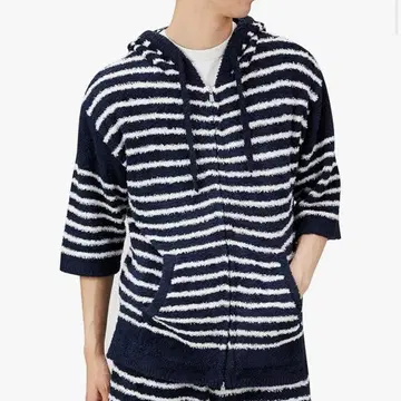 새상품 [젤라토 피케] HOMME 타월 모코 마린 보더 후드티 M
