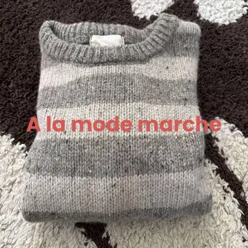 a la mode marche 긴팔 스웨터 그레이 아이보리