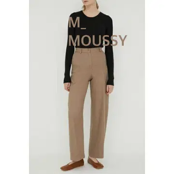 M_ LOW RISE 팬츠 마우지 (MOUSSY) 베이지 와이드 팬츠