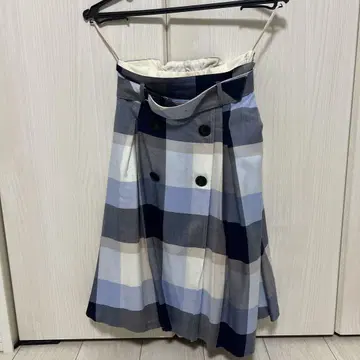 BLUE LABEL CRESTBRIDGE 체크 무늬 플레어 스커트 34