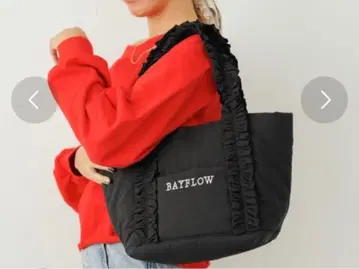 BAYFLOW 프릴 토트백 블랙 M 사이즈