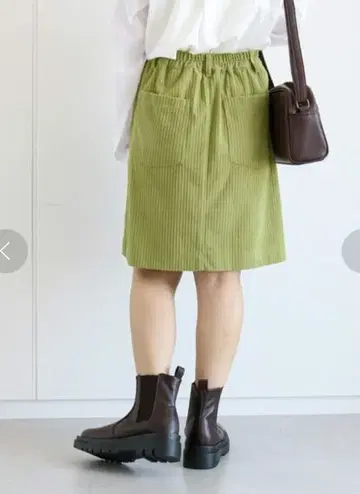에카 소포 코듀로이 미니 스커트 머스타드 컬러 피스타치오 컬러