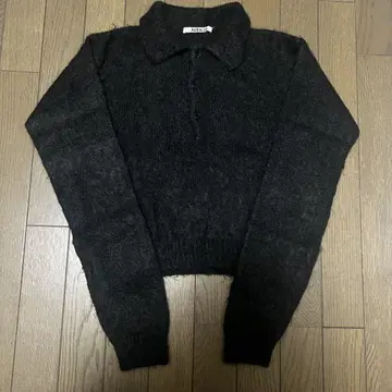 BRUSHED SUPER KID MOHAIR KNIT SHORT POLO