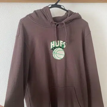 HUF 농구 로고 후드티 브라운