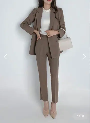 브라운 더블 브레스트 셋업